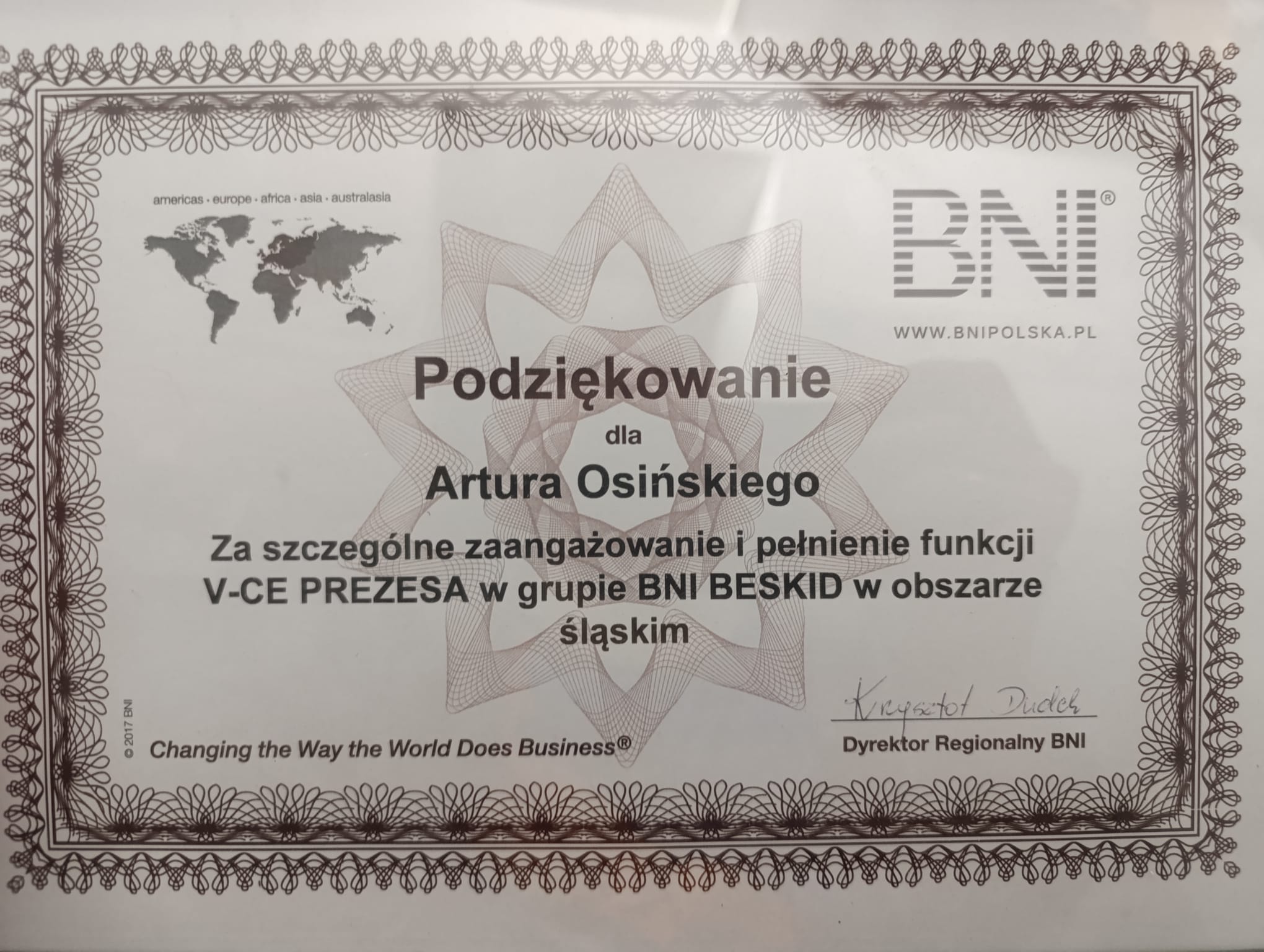 Podziękowanie V-ce Prezes