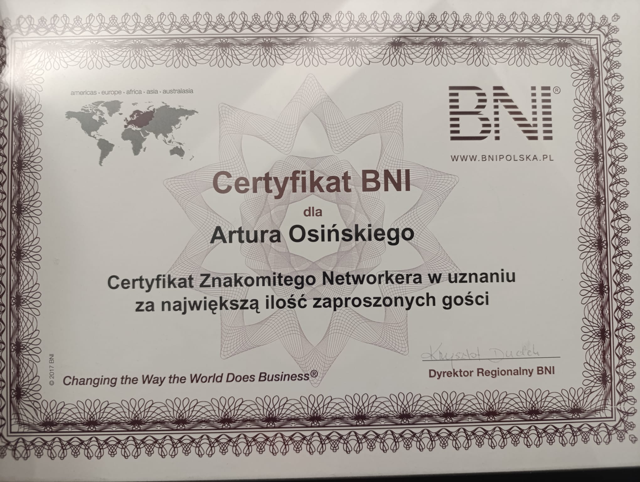 Certyfikat Znakomitego Networkera